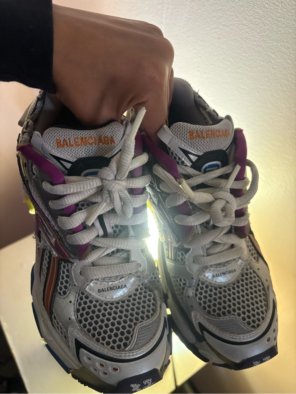 Balenciaga Silver, Purple & Orange Women's Sneakers